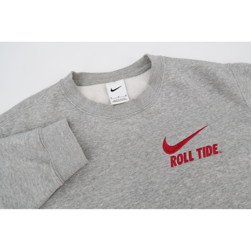 Nike Alabama Crimson Tide Sweatshirt Mens Medium Gray Roll Tide Club Fleece Crew